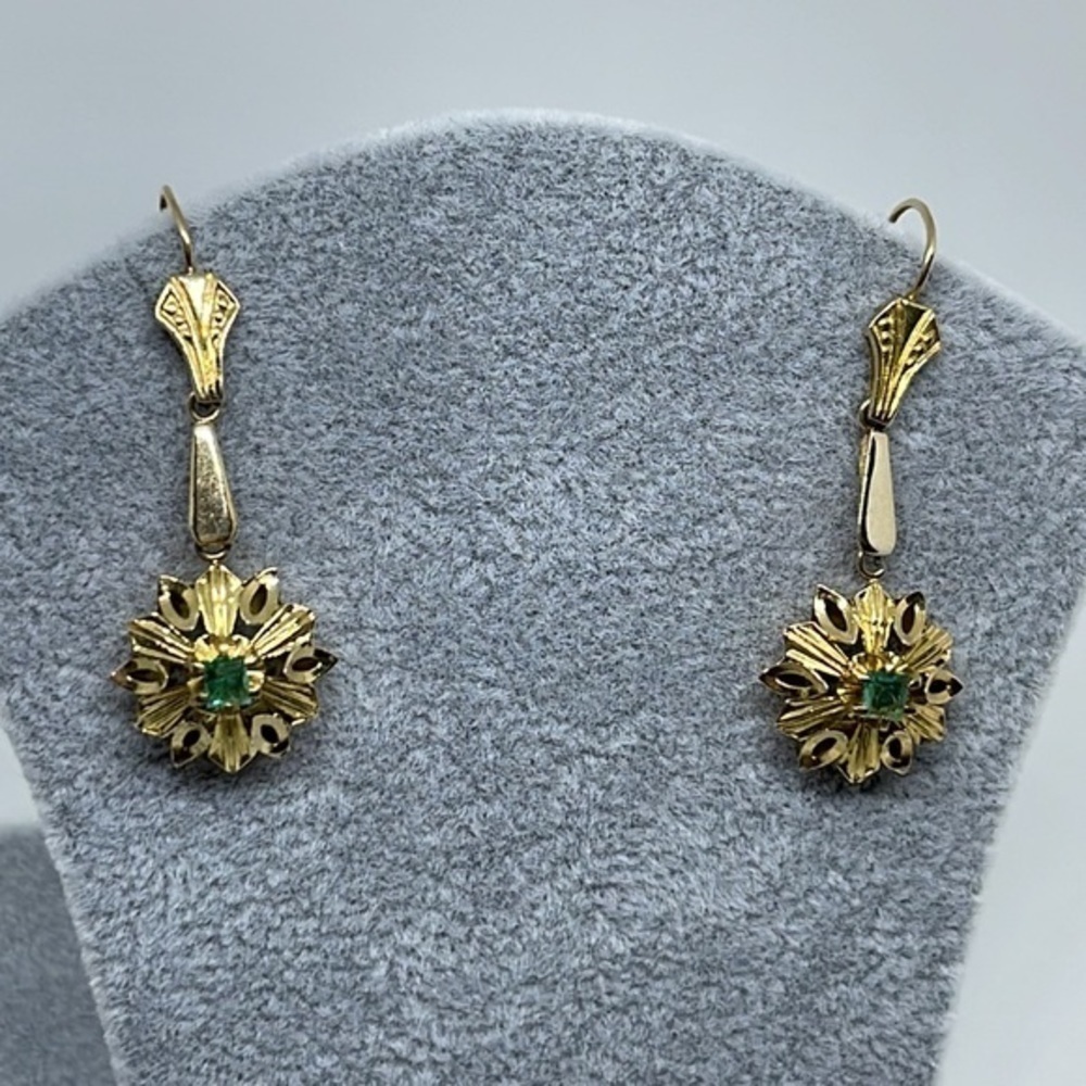 18k real solid gold‎ real emerald​